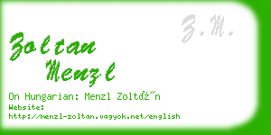 zoltan menzl business card